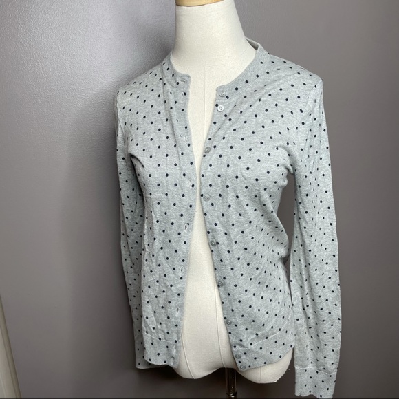 J. Crew Sweaters - J. crew gray caryn cardigan, polka dot